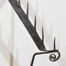 Large hand forged iron candleholder, France circa 1650