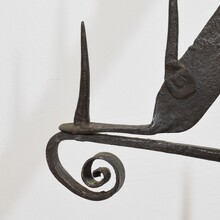 Large hand forged iron candleholder, France circa 1650