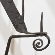 Large hand forged iron candleholder, France circa 1650