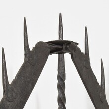 Large hand forged iron candleholder, France circa 1650