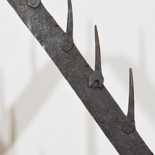 Large hand forged iron candleholder, France circa 1650