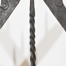 Large hand forged iron candleholder, France circa 1650