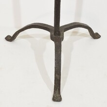 Large hand forged iron candleholder, France circa 1650