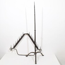 Large hand forged iron candleholder, France circa 1650