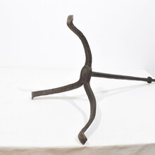 Large hand forged iron candleholder, France circa 1650