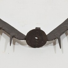 Large hand forged iron candleholder, France circa 1650