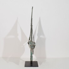 folk art copper sailboat weathervane, France circa 1880-1900