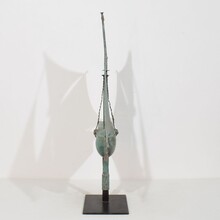 folk art copper sailboat weathervane, France circa 1880-1900