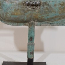 folk art copper sailboat weathervane, France circa 1880-1900
