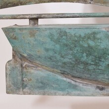 folk art copper sailboat weathervane, France circa 1880-1900