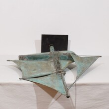 folk art copper sailboat weathervane, France circa 1880-1900