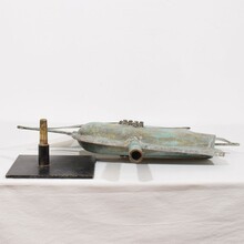 folk art copper sailboat weathervane, France circa 1880-1900