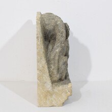 Medieval gothic carved stone crowned gargoyle panel, France circa 1250-1500