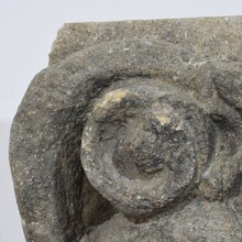 Medieval gothic carved stone crowned gargoyle panel, France circa 1250-1500