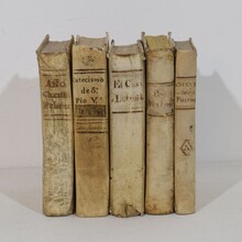 Nice collection weathered vellum books, Spain 18/19th century
