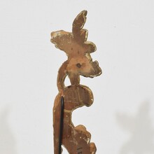 Pair hand carved giltwood curl ornaments, Italy circa 1750