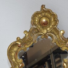 Pair giltwood wall candleholders/ sconces with mirrors, Italy circa 1850