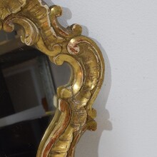 Pair giltwood wall candleholders/ sconces with mirrors, Italy circa 1850