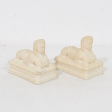 Pair grand tour alabaster sphinxes, Italy circa 1850-1900