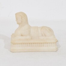 Pair grand tour alabaster sphinxes, Italy circa 1850-1900