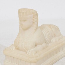 Pair grand tour alabaster sphinxes, Italy circa 1850-1900