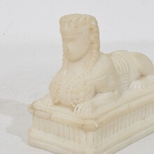 Pair grand tour alabaster sphinxes, Italy circa 1850-1900