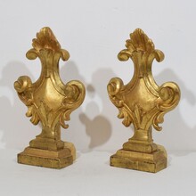 Pair giltwood baroque finials, Italy circa 1750