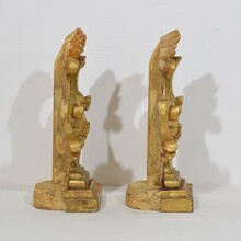 Pair giltwood baroque finials, Italy circa 1750