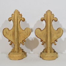 Pair giltwood baroque finials, Italy circa 1750