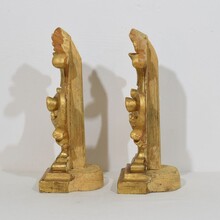 Pair giltwood baroque finials, Italy circa 1750