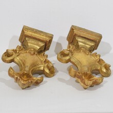 Pair giltwood baroque finials, Italy circa 1750