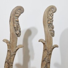 Pair large neoclassical carved oak ornaments, France circa 1780