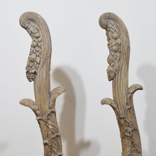 Pair large neoclassical carved oak ornaments, France circa 1780