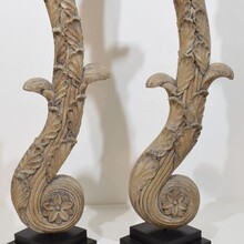 Pair large neoclassical carved oak ornaments, France circa 1780