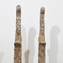 Pair large neoclassical carved oak ornaments, France circa 1780