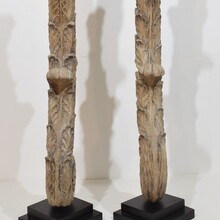 Pair large neoclassical carved oak ornaments, France circa 1780