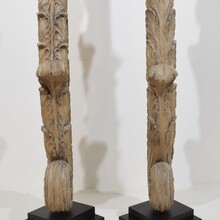 Pair large neoclassical carved oak ornaments, France circa 1780