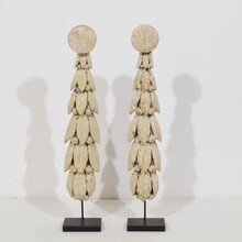 Pair neoclassical carved wooden ornaments, France circa 1780