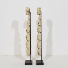 Pair neoclassical carved wooden ornaments, France circa 1780