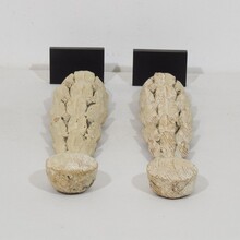 Pair neoclassical carved wooden ornaments, France circa 1780