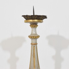 Pair neoclassical carved wooden candleholders, Italy circa 1780-1800