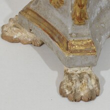 Pair neoclassical carved wooden candleholders, Italy circa 1780-1800