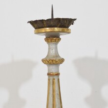 Pair neoclassical carved wooden candleholders, Italy circa 1780-1800