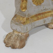 Pair neoclassical carved wooden candleholders, Italy circa 1780-1800