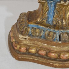 Pair baroque carved wooden candleholders, Italy circa 1700-1750