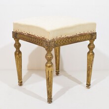 Pair Louis XVI style carved stools/tabourets, France circa 1850