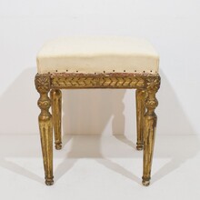 Pair Louis XVI style carved stools/tabourets, France circa 1850