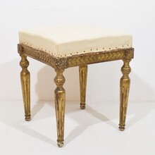 Pair Louis XVI style carved stools/tabourets, France circa 1850