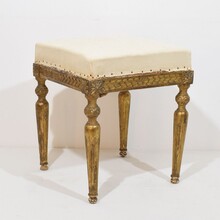 Pair Louis XVI style carved stools/tabourets, France circa 1850