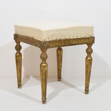 Pair Louis XVI style carved stools/tabourets, France circa 1850